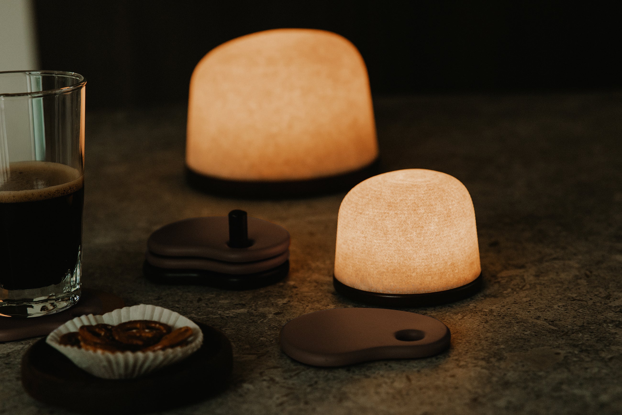 Fondant Small sfeerlamp 100% gerecycleerd op Thermo Es | H 7,5 cm x Ø 9,6 cm