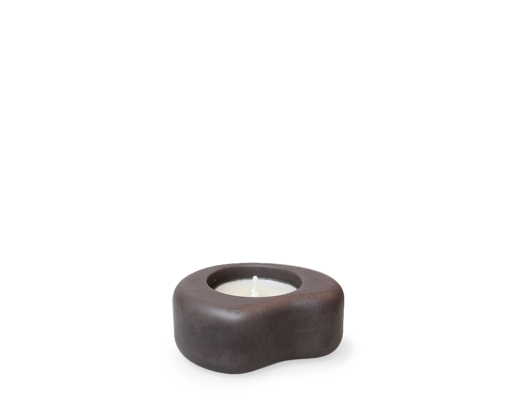 Fondant small T- light holder | AARDE | H 3,2 x 7,3  x 6,2 cm