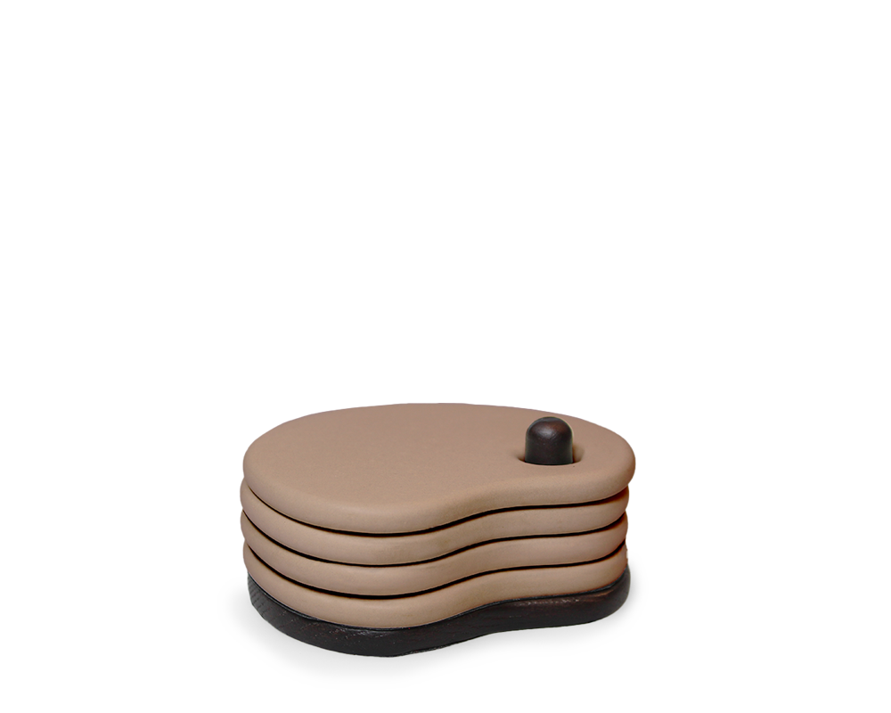 Sous-verres Fondant - Set de 4 | MOCHA | H 5 x 10 x 8,6 cm