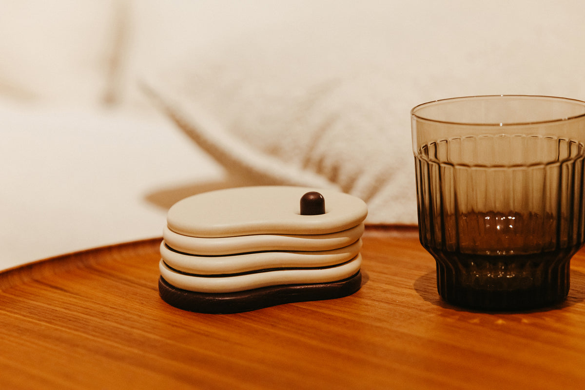 Set de 4 sous-verres Fondant | SABLE | H 5 x10 x 8,6 cm