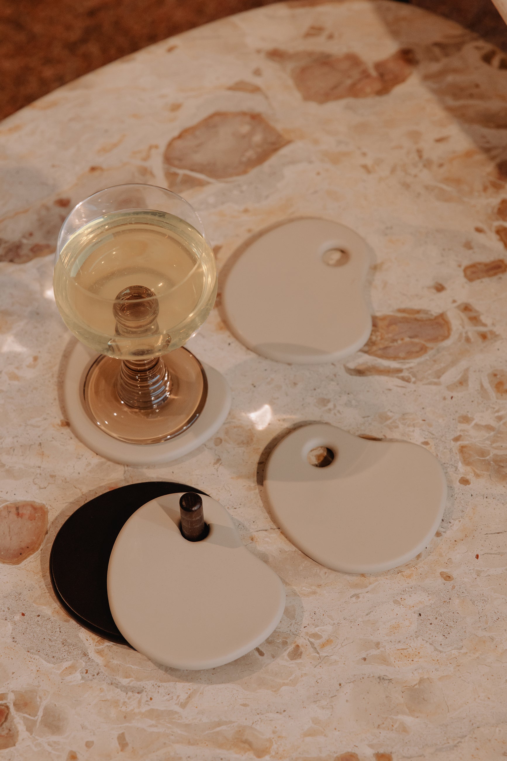 Set de 4 sous-verres Fondant | SABLE | H 5 x10 x 8,6 cm