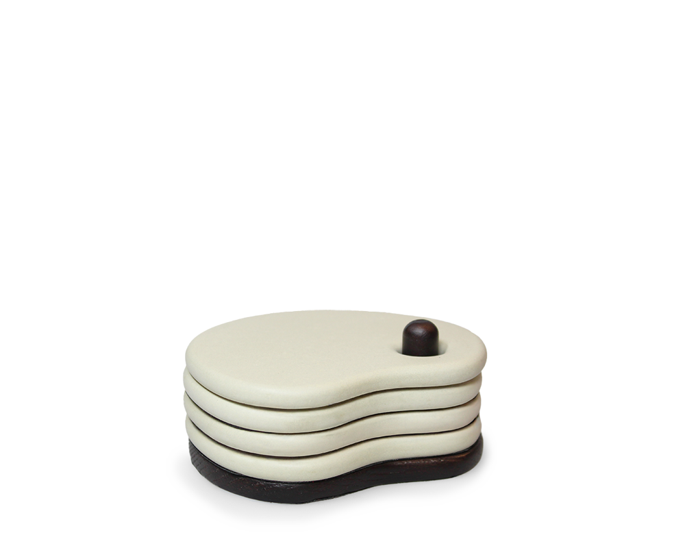 Set de 4 sous-verres Fondant | SABLE | H 5 x10 x 8,6 cm