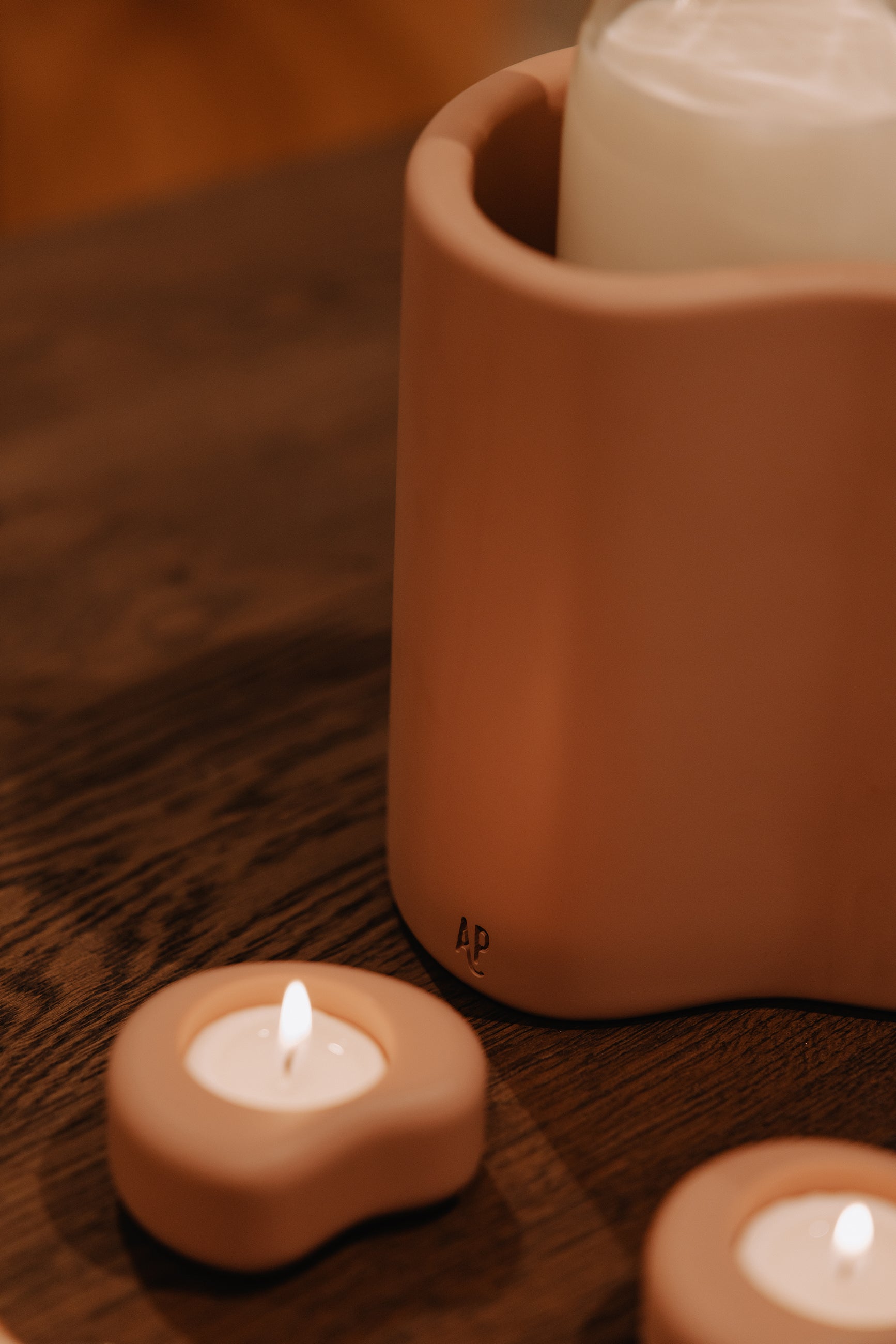 Petit photophore Fondant | MOCHA | H 3,2 x 7,3 x 6,2 cm