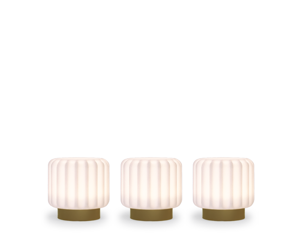 Dentelles 9 Light USB Rechargeable CLAY Base Set/3 | 9 cm x Ø 9 cm