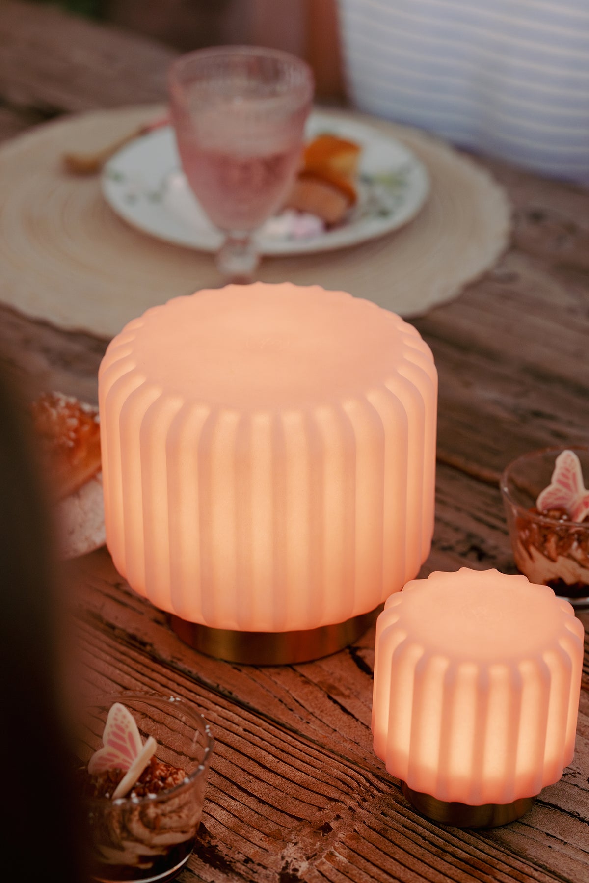 Dentelles 15 licht USB recharge FRAISE/GOUD | 15 cm x Ø 16 cm