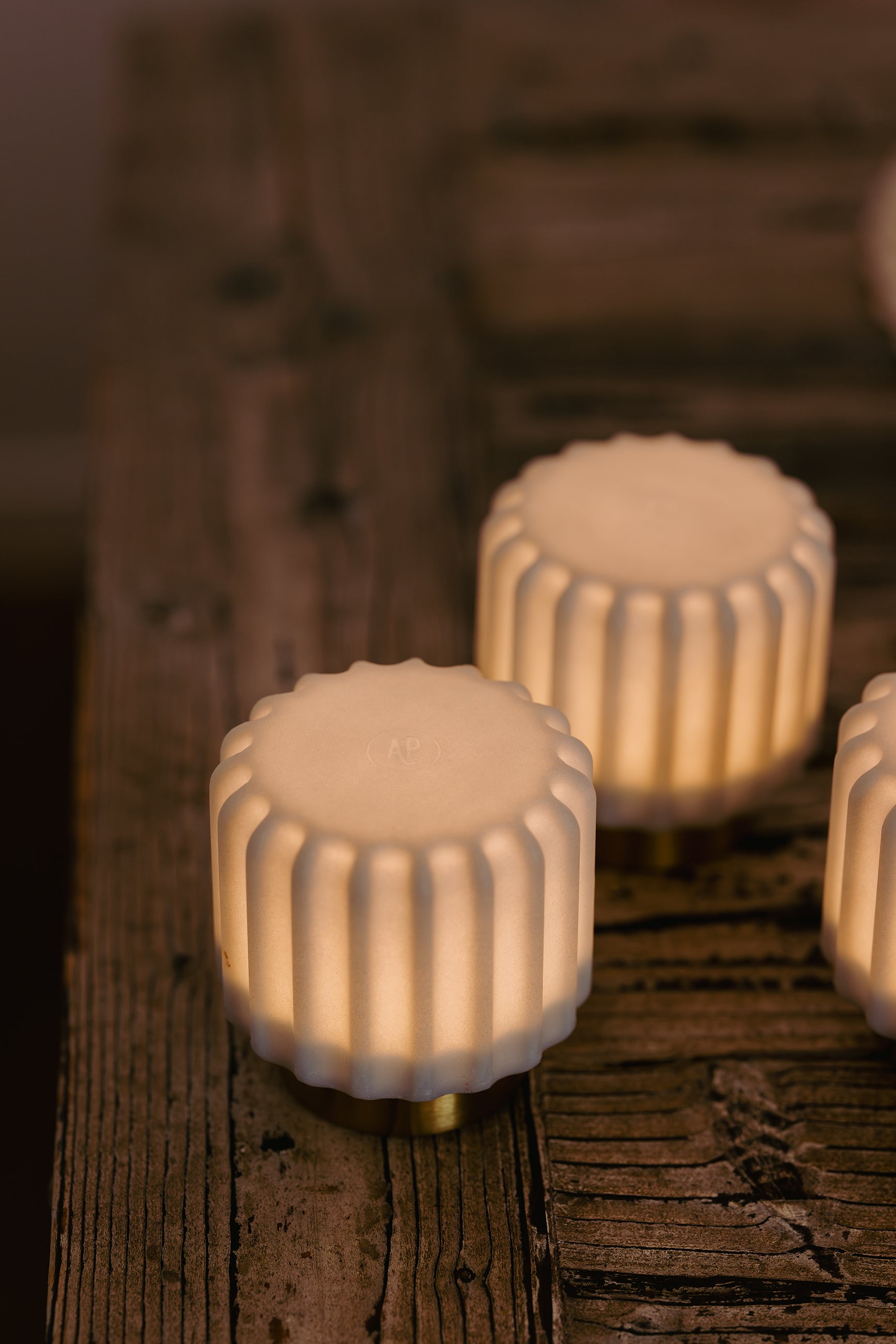 Dentelles 9-light USB rechargeable BLUEBERRY/GOLD Set/3 | 9 cm x Ø 9 cm