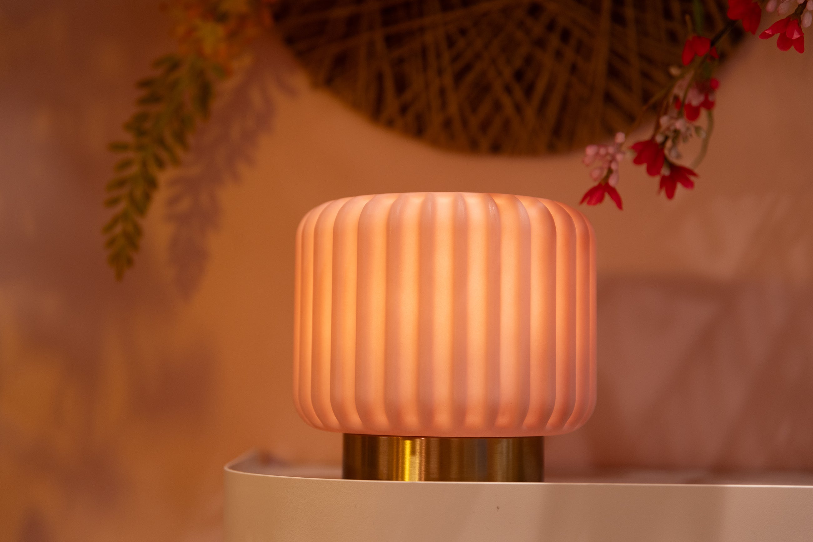 Dentelles 15 licht USB recharge FRAISE/GOUD | 15 cm x Ø 16 cm