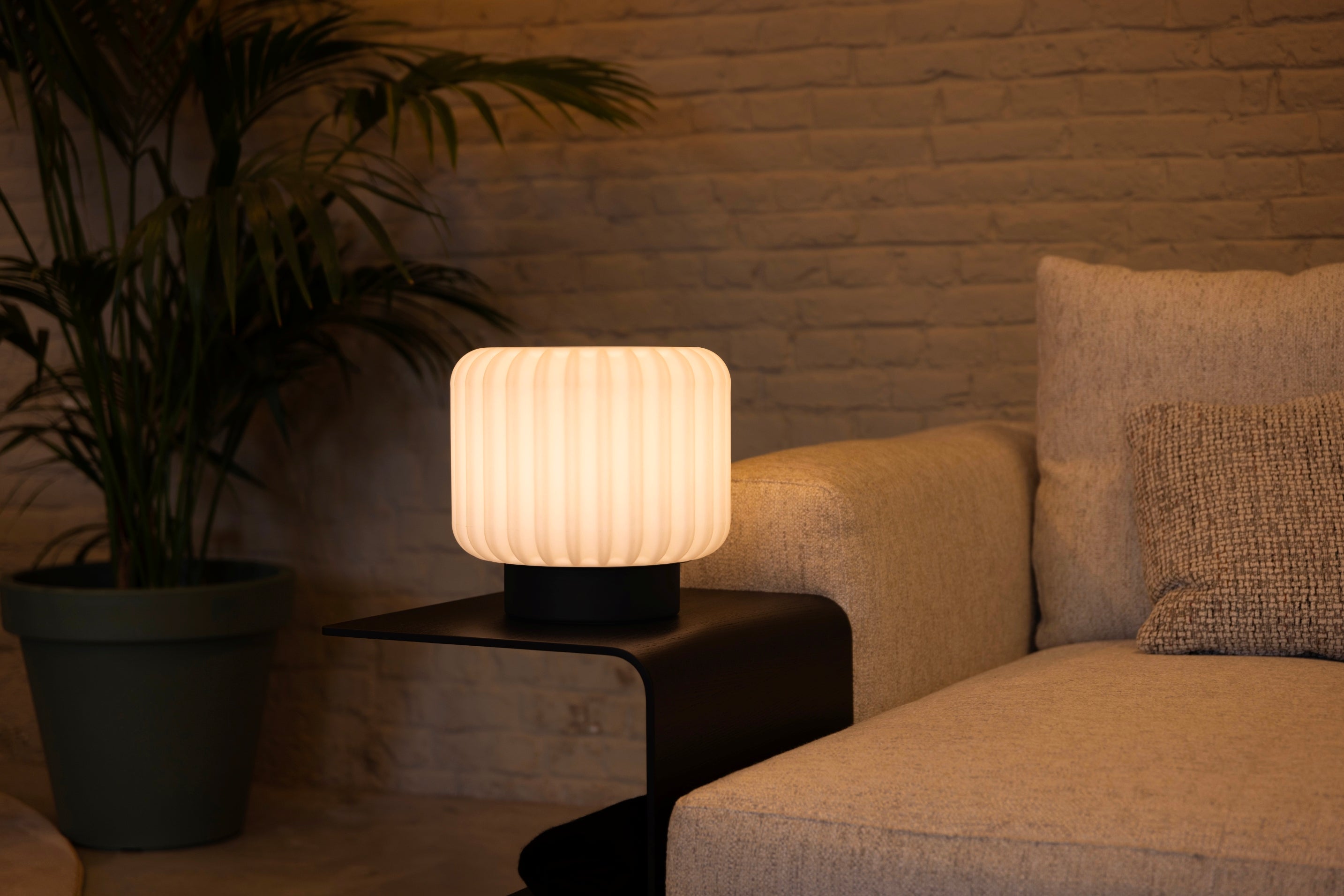 Lampes Wide XL lumière USB rechargeable base NOIRE | H29 cm x Ø 30,7 cm
