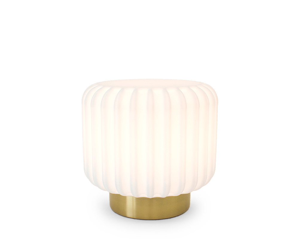 Dentelles Large XL luminaire USB rechargeable, base DORÉE | H29 cm x Ø 30,7 cm
