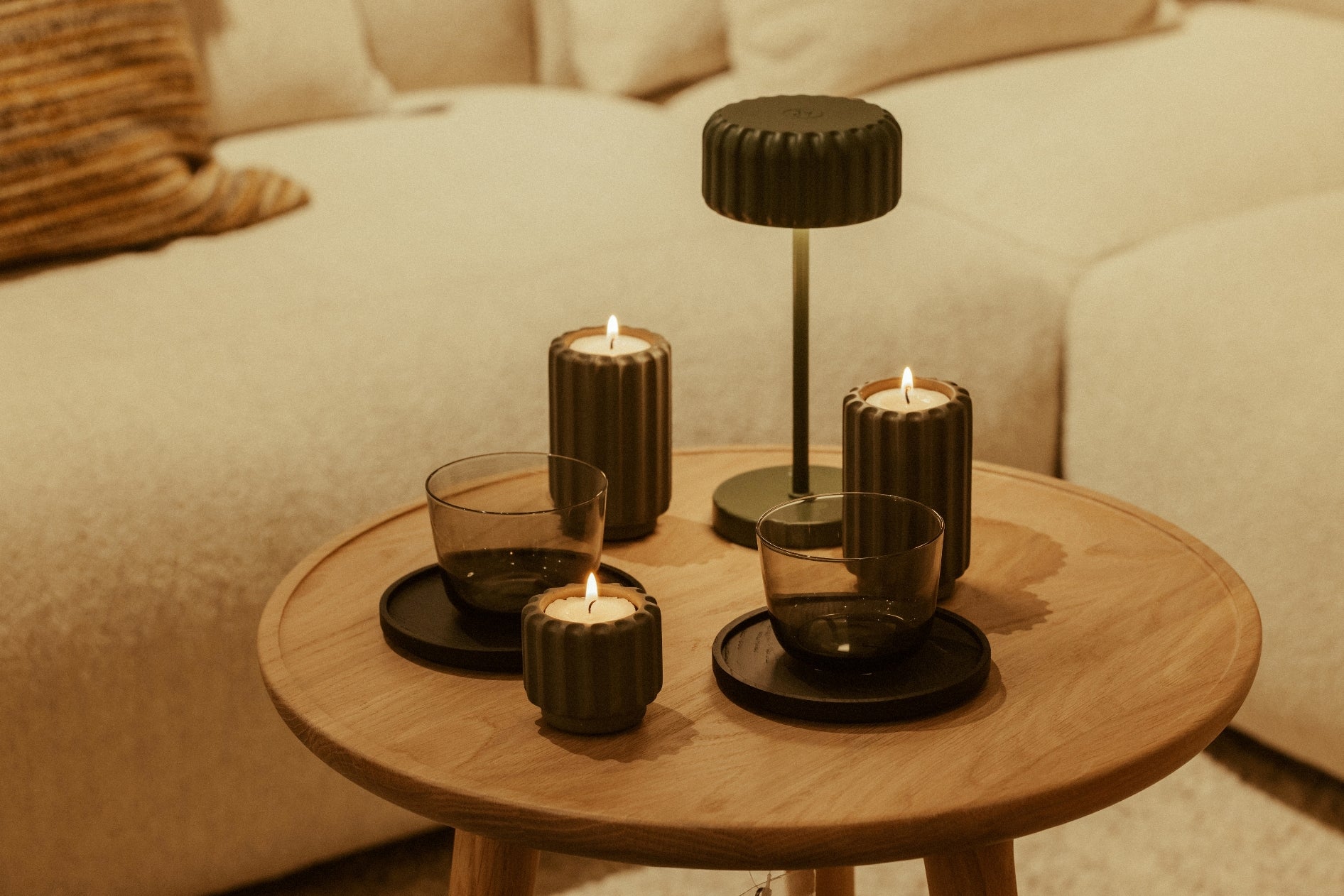 Dentelles T- LIGHT wide | Olive Bis | 5 x dia 6 cm