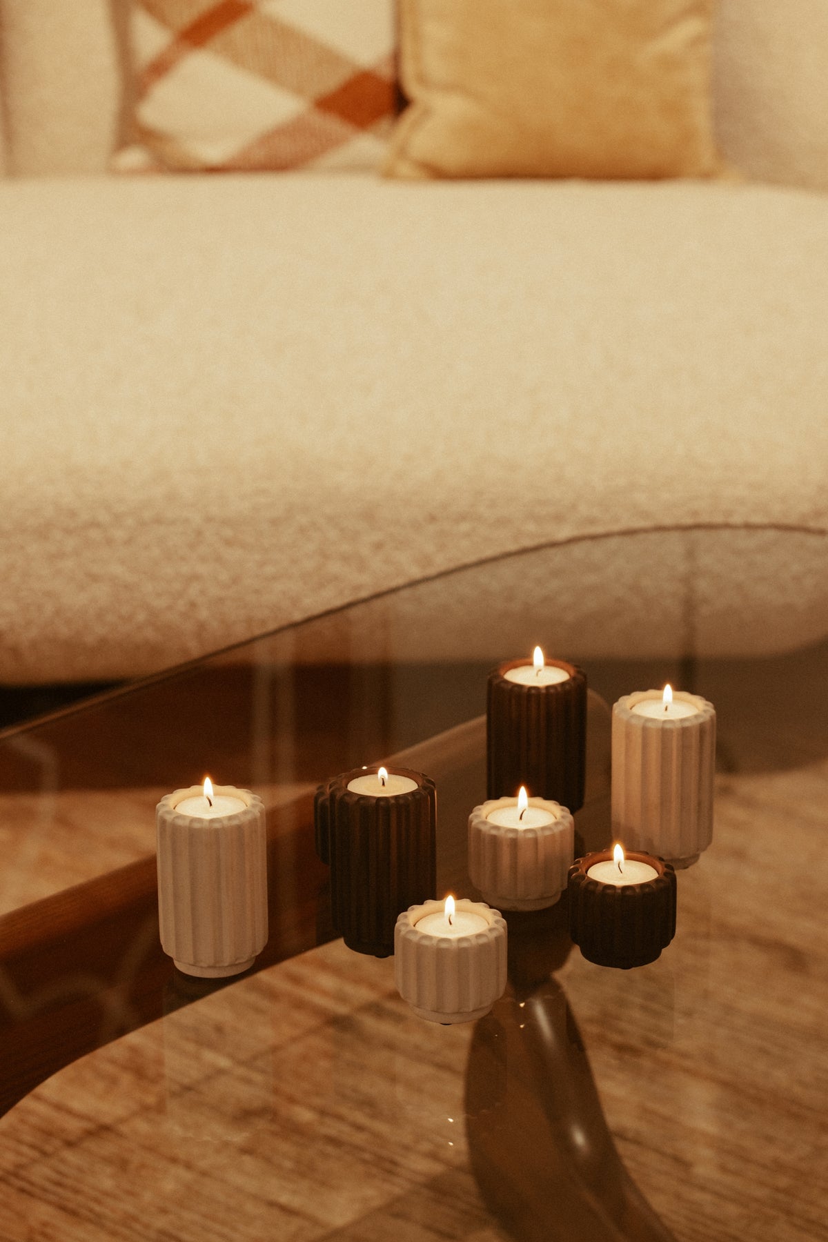 Dentelles T- LIGHT large | Soie | 5 x dia 6 cm