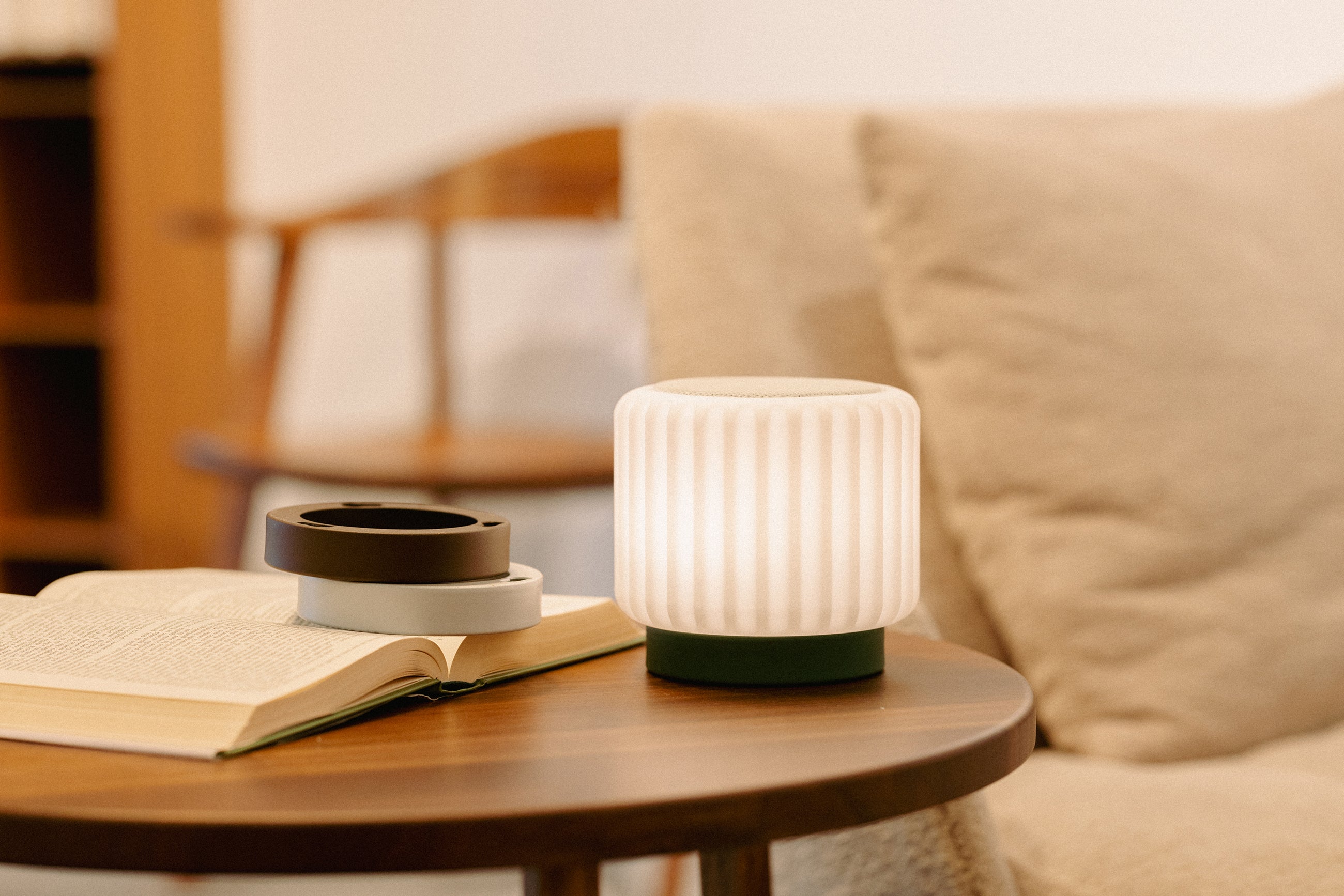 Dentelles set 3 ringen ZIJDE/OLIJF/BRUIN voor modellen speaker | H 2,2 Ø 10,5 cm