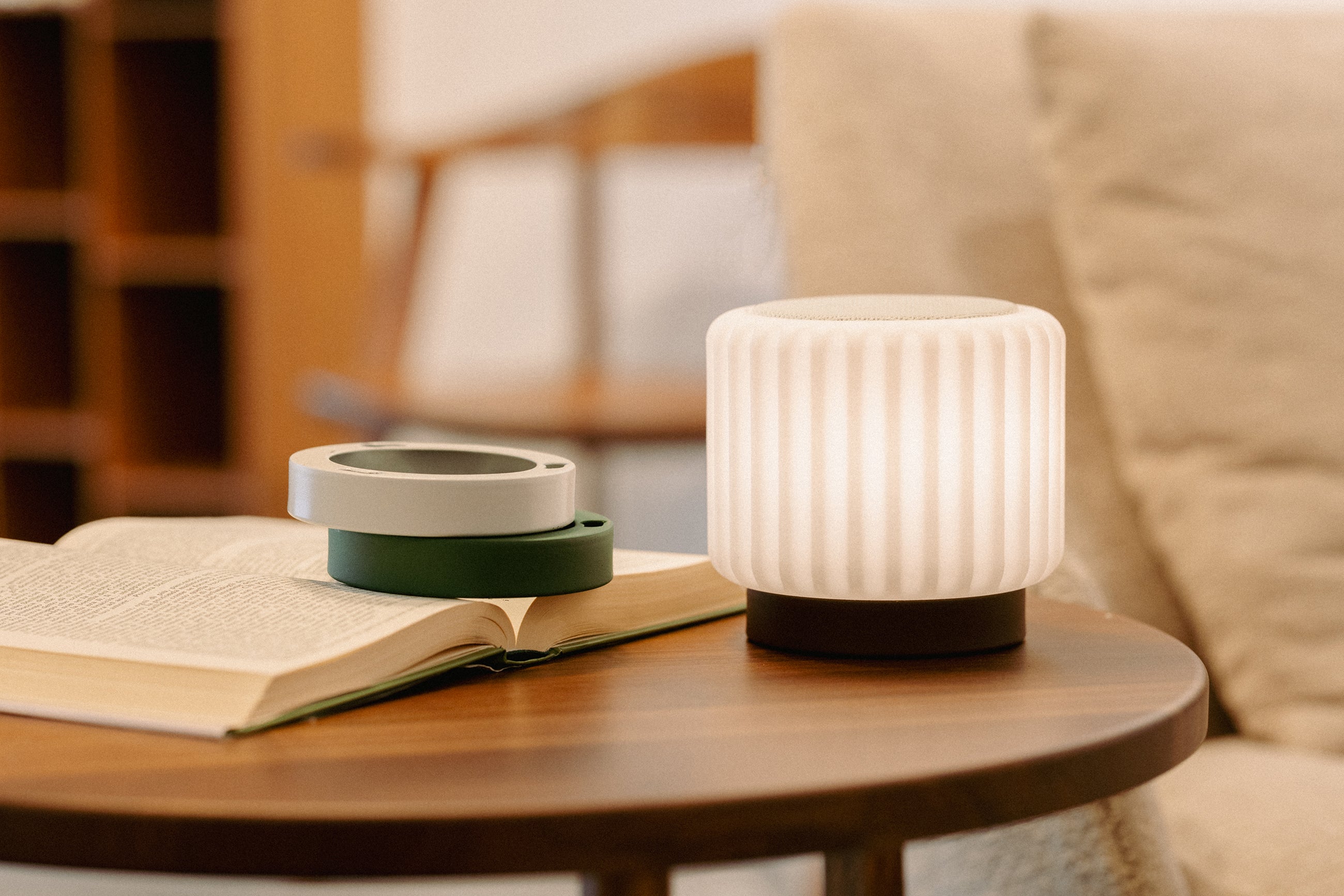 Dentelles set 3 ringen ZIJDE/OLIJF/BRUIN voor modellen speaker | H 2,2 Ø 10,5 cm