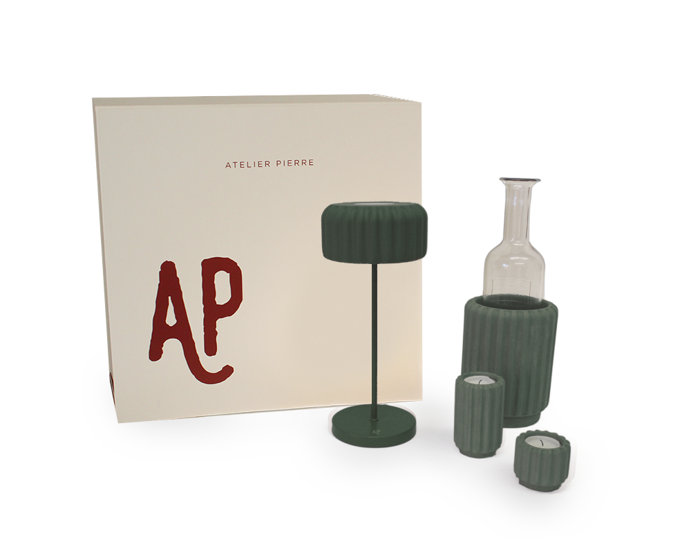 Coffret Cadeau Détente Dentelles Olive | 36,5 x 36 x H 17 cm