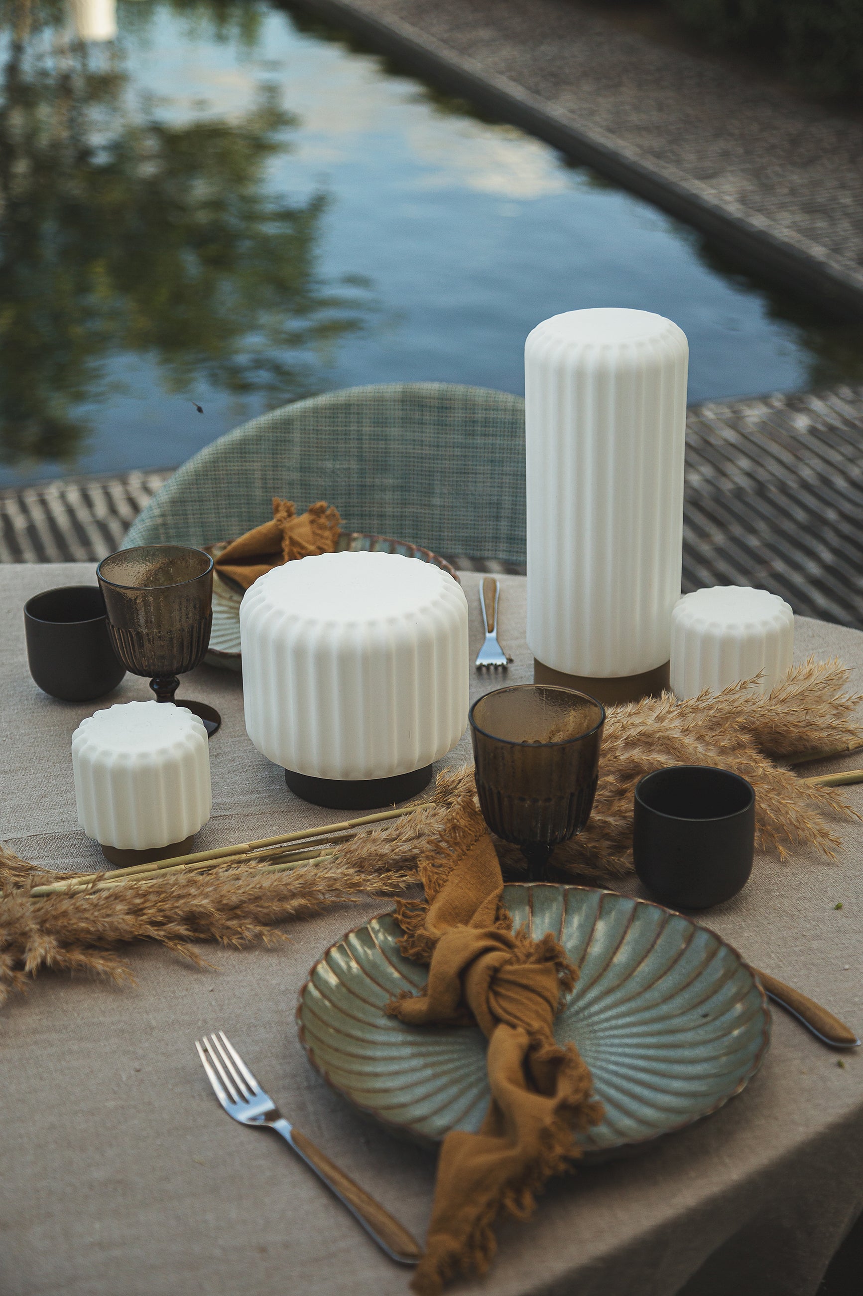 Dentelles 29 licht USB recharge KLEI basis | 29,5 cm x Ø 12 cm