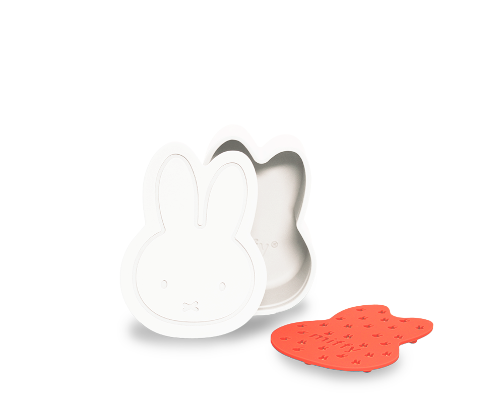 nijntje WIT-ROOD Silicone Zeepdoosje | H10 x 5 x 7,5 cm