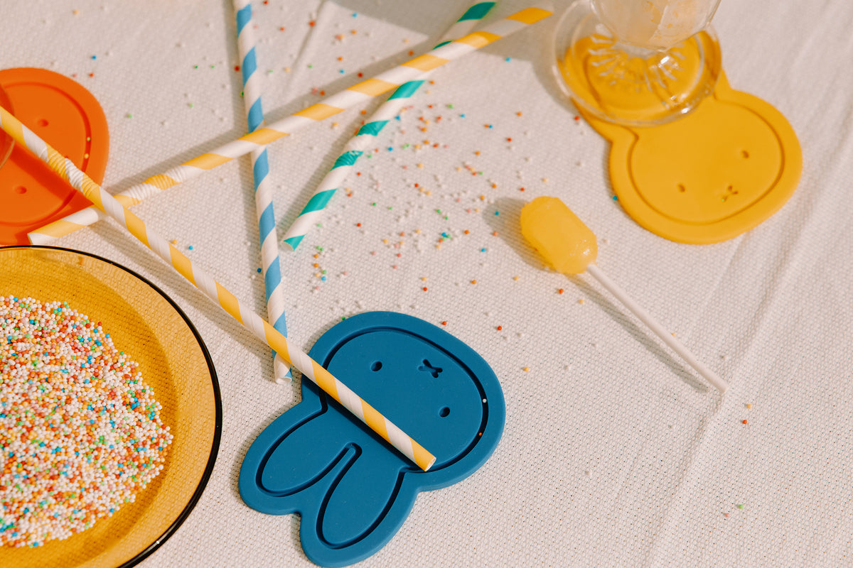 miffy Original MIX Coasters Set/4 | RED-BLUE-YELLOW-WHITE | H10 x 7.5 x 0.3 cm