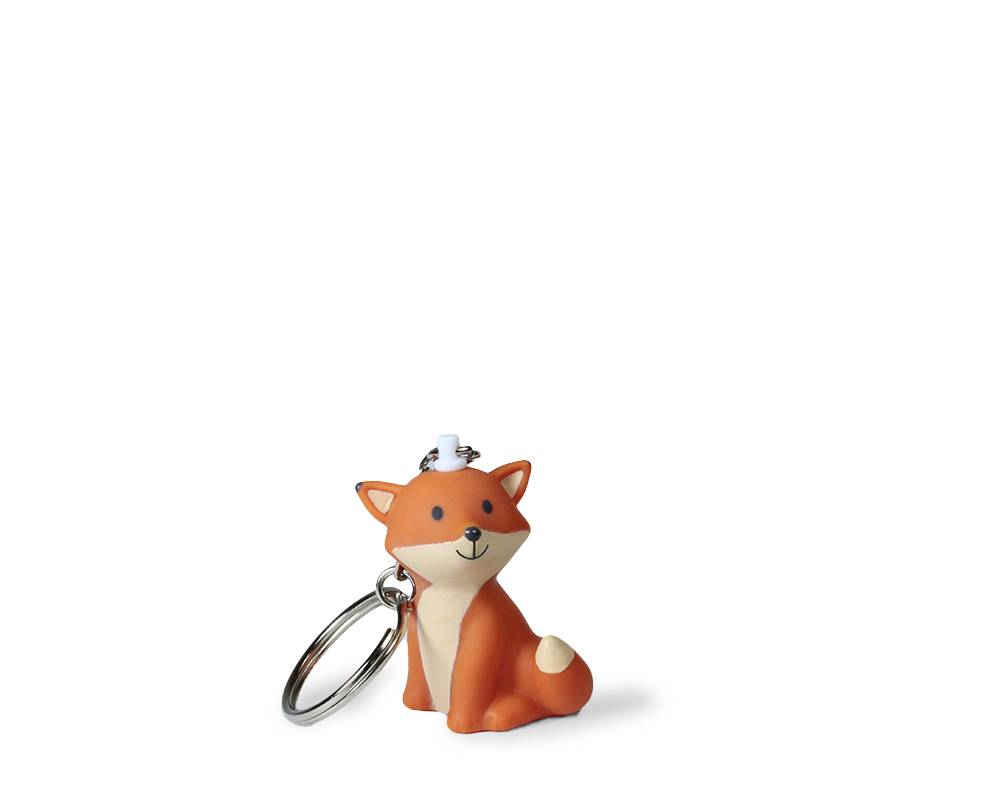 PORTE-CLÉS RENARD CESAR ORANGE H 5 x Ø 3,5 cm